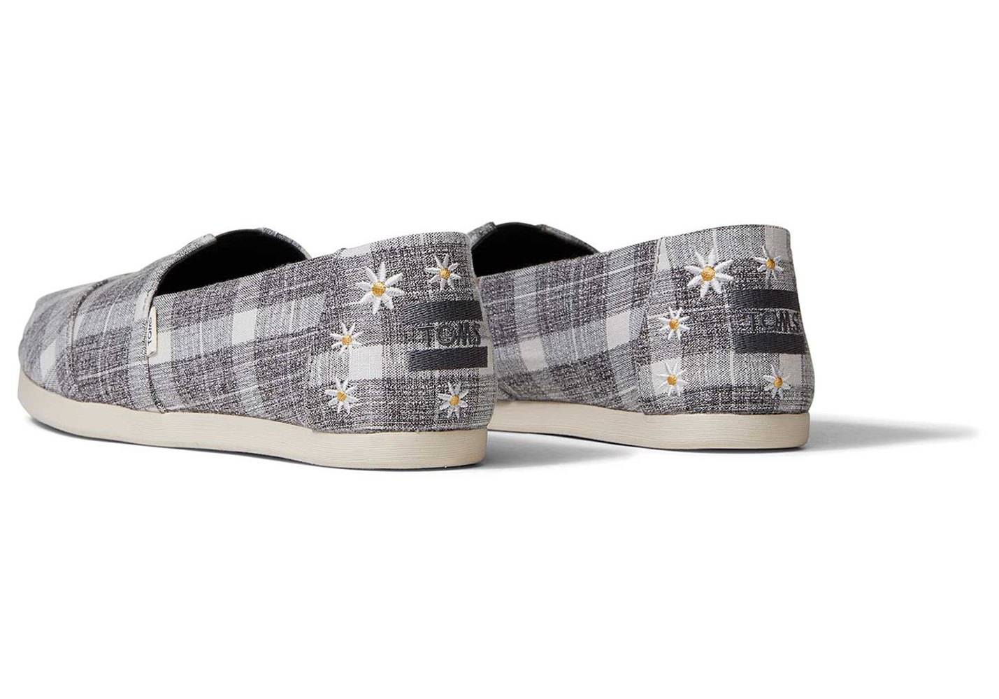 Toms Alpargata Plaid Daisies Espadrille Grey - Womens - 45218-PZGS